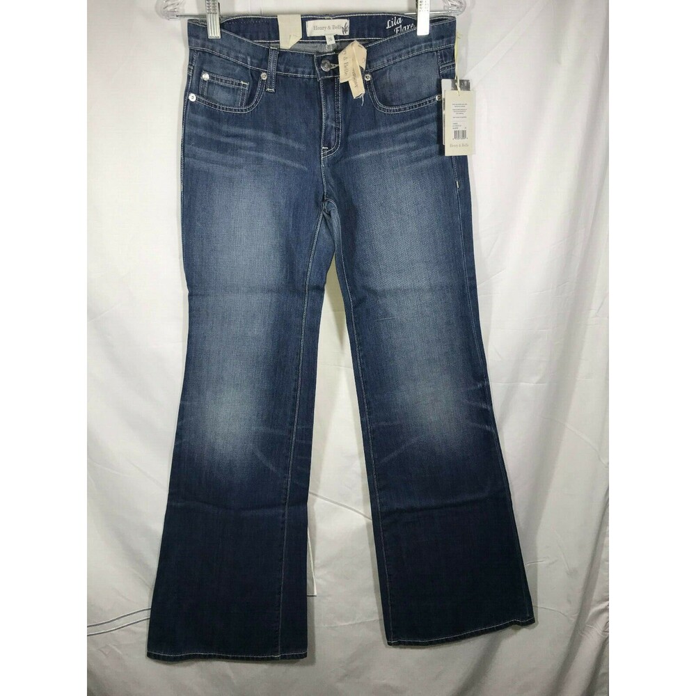 Henry & Belle Women's Size 26 Lila Flare Leg Jeans Denim Flap Pocket 100% Cotton
